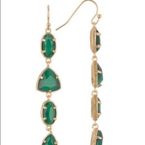 green ear drop earrings